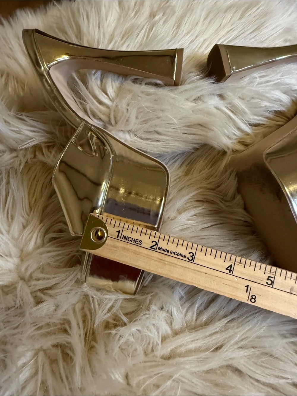Steve Madden Kacie Gold Metallic Platform Mule Heels Size 8 Y2K Disco Party